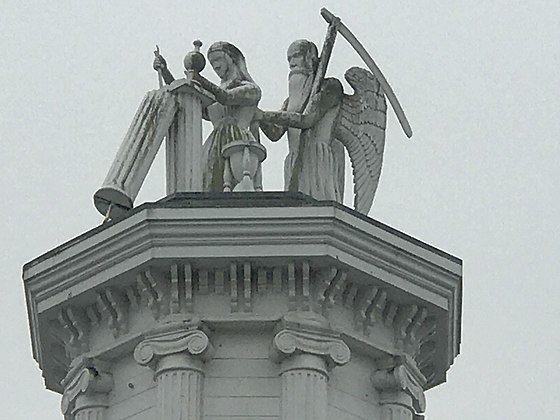 Closeup of Time and the Maiden, north view