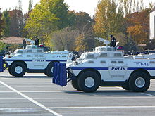 Dragoons in General Directorate of Security (Turkey) inventory modernized by Nurol Machine as TOMA vehicle's (armored water cannon designed for riot control) TOMA2.JPG