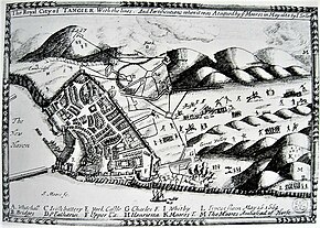 Map of Tangier under English rule, 1680, showing 'The New Haven' at left Tangier under English rule, 1680.jpg