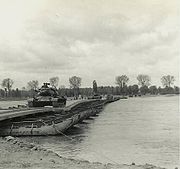 Tanks crossing Rhine near Wesel March 1945