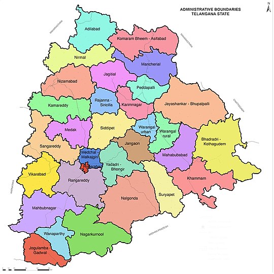Districten van Telangana.