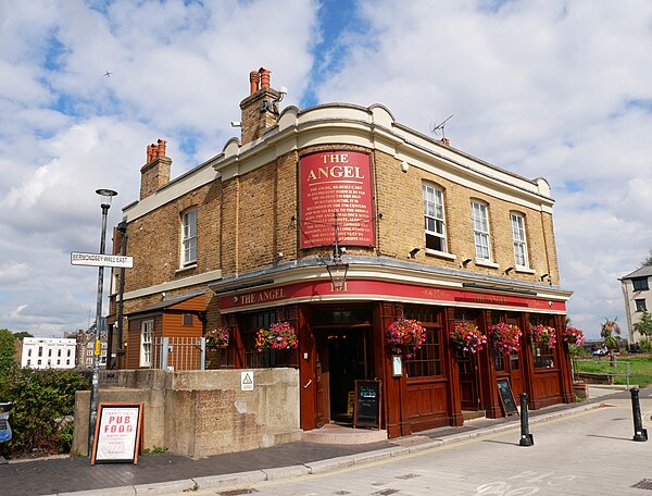 The Angel, a 19th-century pub in Rotherhithe now Grade II listed