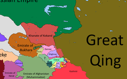 The Khanate of Kokand in the year 1860 and its neighbors