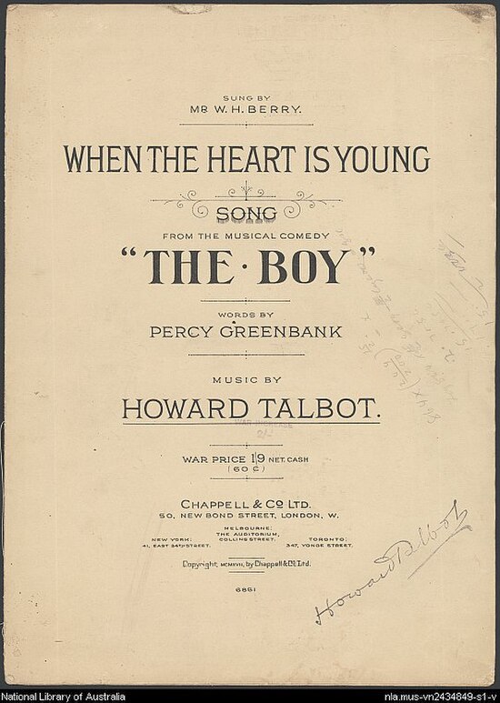 Sheet music from The Boy