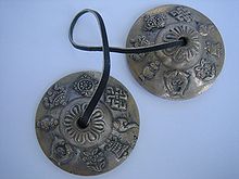 Tingsha cymbals designed with the eight auspicious symbols Tingsha.jpg