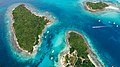 Aerial view of the Tobago Cays. December 2018.