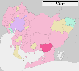Toyokawas läge i Aichi prefektur