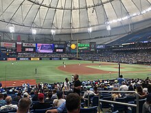 Photo of the second Wild Card game against the Rangers. Tropicana Field ALWC Game 2 2023.jpg
