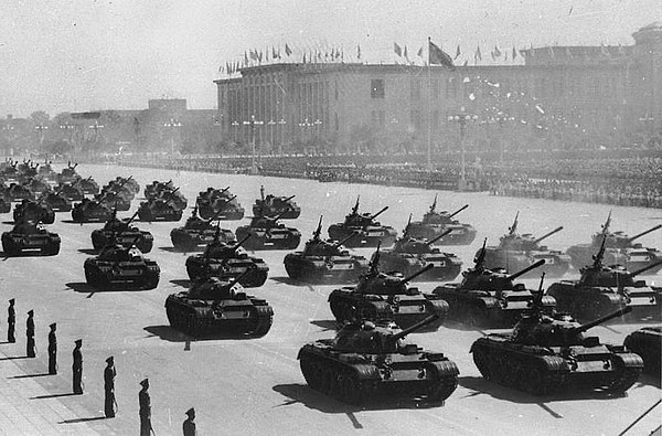 Type 59 tanks participating in the PRC's 10th National Day parade in 1959