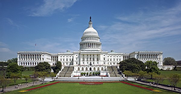 United States Capitol building, where the legislature of the United States, the United States Congress, meets, located in Washington, DC