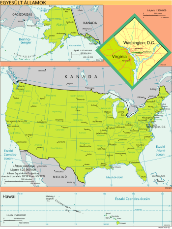 észak amerika államai térkép Az Amerikai Egyesült Államok közigazgatási egységei – Wikipédia észak amerika államai térkép