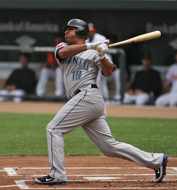 Wells batting for the Toronto Blue Jays in 2009