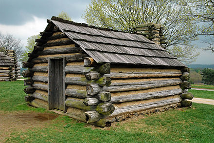 Replica log cabin at Valley Forge, Pennsylvania