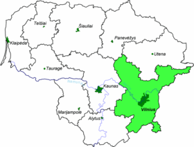 Situo de la Distrikto Vilno en Litovio