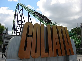 Goliath (2002), in Walibi Holland of the Netherlands, has a 150-foot (46 m) lift hill. Walibi World Goliath.jpg