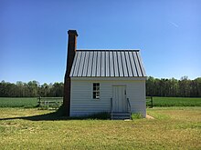 The 1816 Walnut Valley slave quarter, one of the oldest remaining slave quarters in Virginia. Walnut Valley Slave Quarter.jpg