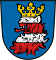 Коронована лъвска глава в герба на окръг Биденкопф в Хесен, Германия (1832 – 1974 г.)