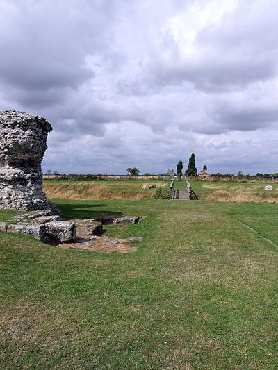 The road at Richborough Castle, one of the Romans' Kentish ports and a Saxon Shore fort.