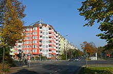 Begrüßung im Wedding in der Seestraße mit dem Fassadenspruch „Ick steh uff Wedding, dit is meen Ding“