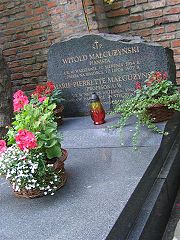 The grave of Witold Małcużyński at Powązki Cemetery in Warsaw, Poland