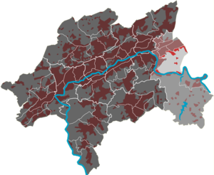 Location of the Ehrenberg district in the Langerfeld-Beyenburg district