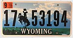 Plaque d'immatriculation Wyoming 2008-2015.jpg