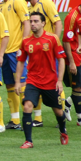 Spain midfielder Xavi was selected as the Player of the Tournament.
