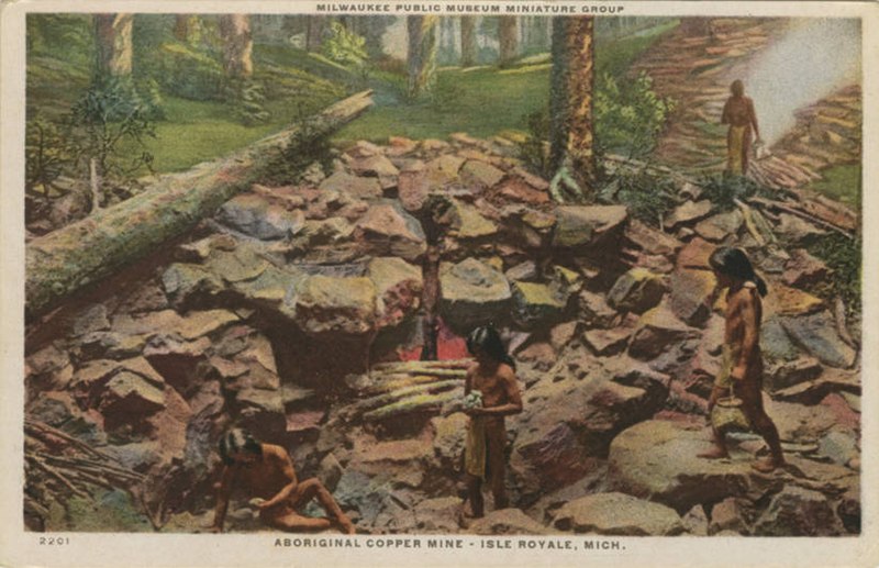 File:"Milwaukee Public Museum Miniature Group, Aboriginal Copper Mine, Isle Royale, Michigan" (NBY 23815).jpg