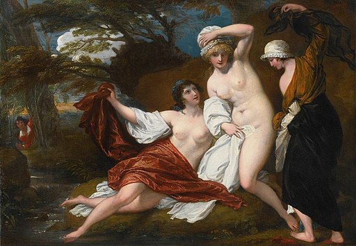 'Musidora and Her Two Companions, Sacharissa and Amoret, at Their Bath Espied by Damon' by Benjamin West