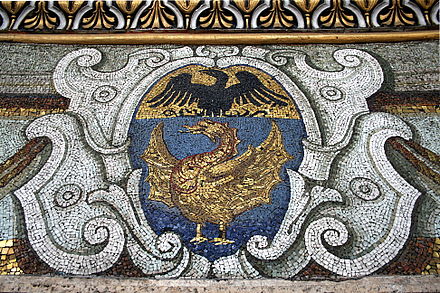 Mosaic depicting the arms of Pope Paulus V (Camillo Borghese)