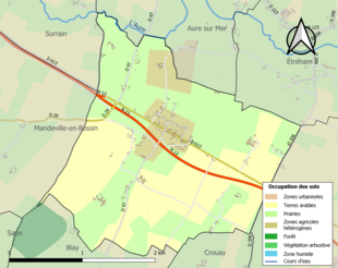 Kolorowa mapa przedstawiająca użytkowanie gruntów.