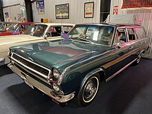 1965 Ambassador 990 Cross Country station wagon with optional woodgrain body side trim 1965 Rambler Ambassador 990 station wagon in green and woodgrain at Rambler Ranch 2of5.jpg