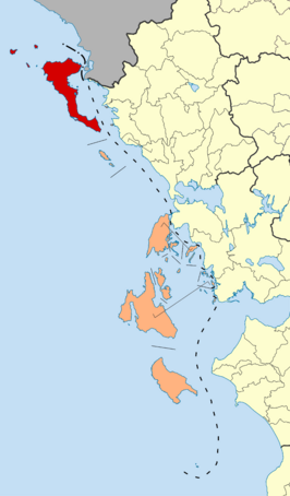 Kaart van Corfu / Korfoe / Kerkyra