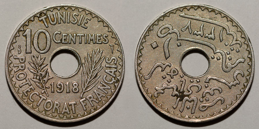 10 centimes (Tunisie) (1918).