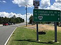 File:2017-07-07 15 16 56 View south along Virginia State Route 281 (Airport Drive) at Charles City Road in Sandston, Henrico County, Virginia.jpg
