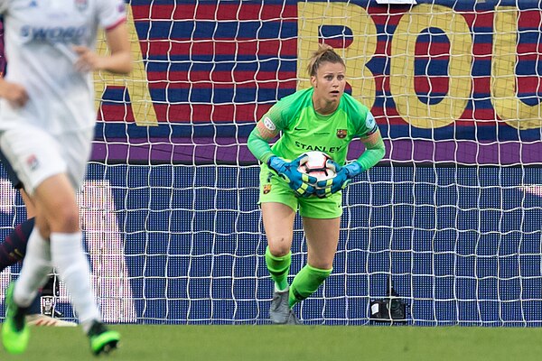 Paños with Barcelona during the 2019 UEFA Women's Champions League final