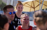 Deutsch: Beachhandball Weltmeisterschaften 2022; Tag 1: 21. Juli 2022 – Frauen, Vorrunde, Deutschland-Brasilien 2:0 (24:14, 16:4) English: 2022 Beach handball World Championships; Day 1: 21 July – Women Preliminary Round – Germany-Brazil 2:0 (24:14, 16:4)