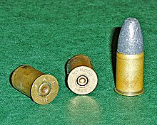 Cartridge cases and complete round for the .455 Webley 455in SAA Ball - Webley 455 Ammunition.jpg