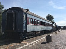 A Grand Canyon Railway passenger car with an almost perfectly accurate Polar Express livery.