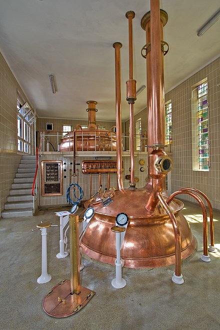 Kettles in a modern Trappist brewery