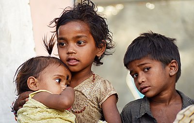 Adivasi children from Saharia tribe, Morena district, Madhya Pradesh