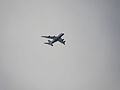 An Airbus A380 flying over Fremont California