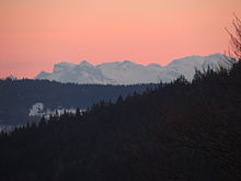 The Swiss Alps as seen from the Schauinsland