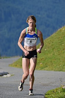 Andrea Mayr en la carrera de montaña Kitzbüheler Horn 2017.