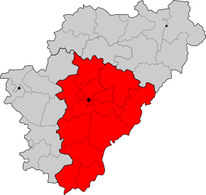 Arrondissement Angoulême na mapě departementu Charente