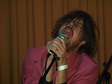 Angus Andrew performing with Liars in 2008