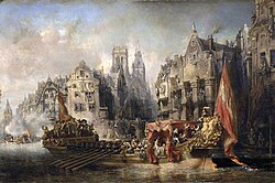 Arrival of the Duke of Alva at Rotterdam in 1567 Arrivee du duc d'Albe a Rotterdam - Eugene Isabey.jpg