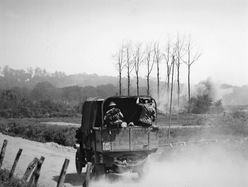 File:Australian military truck travelling to Hill 63 during an attack on the ANZAC batteries in Messines (AWM E00649).jpg