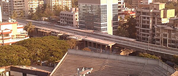 Azad Nagar station under construction in Andheri in March 2012