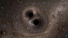 Simulation of two black holes colliding